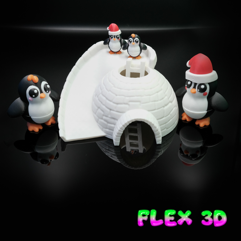 Flex 3D Penguin Chunkies and Igloo